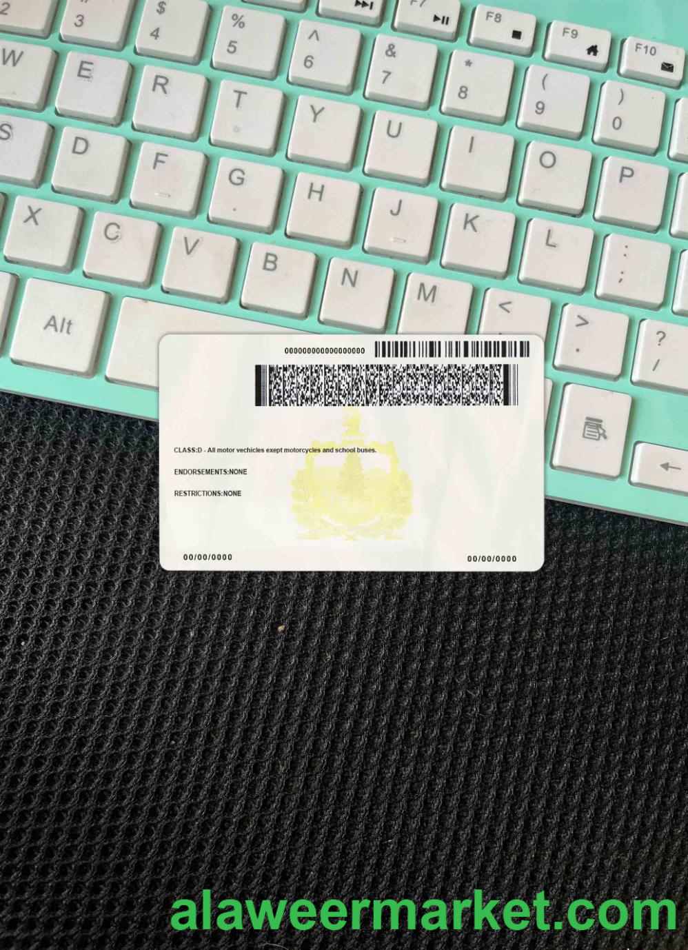 USA Vermont driving license template in PSD format (2019 - present) photolook BACK